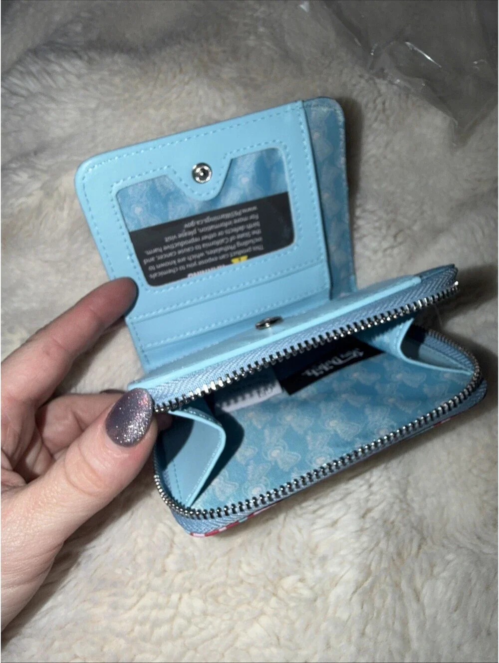 NWT Von Dutch Blue Cherry Zip Up Wallet